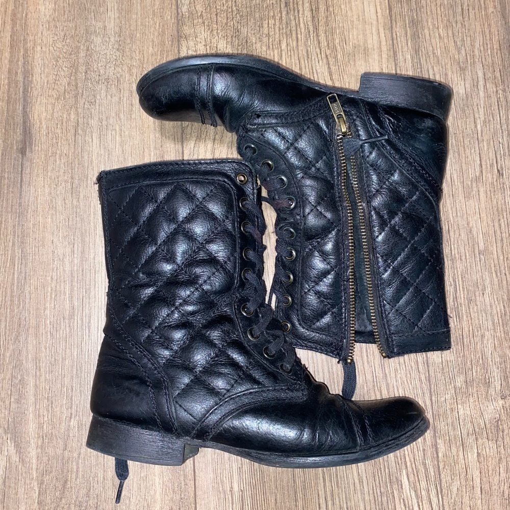 Steve Madden Black Quilted Boots